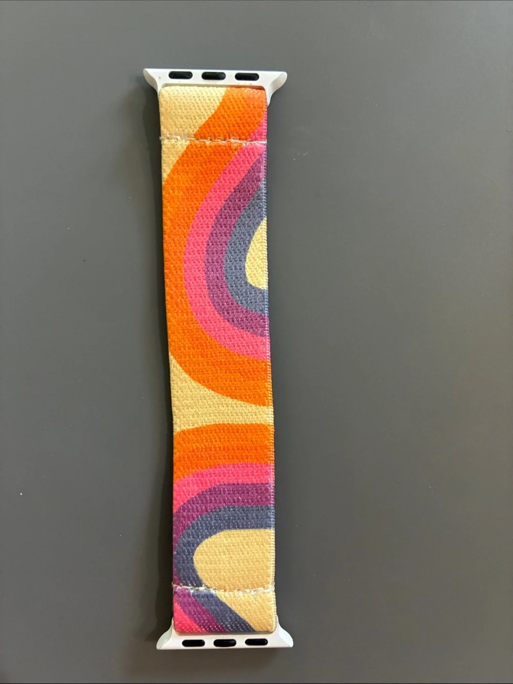 BRAXLEY Multicolor Fabric Apple Watch Band - Orange/Pink/Purple/pale Yellow